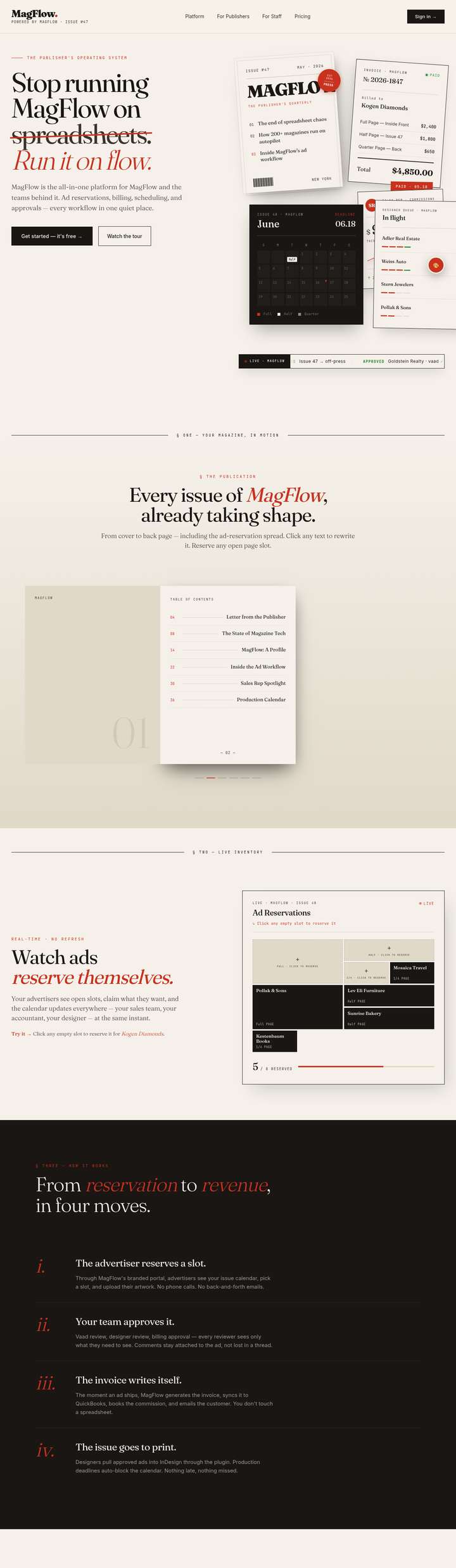 The MagFlow website at magflow.app